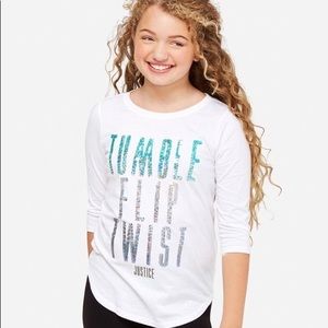 NWOT Justice Gymnastic shirt